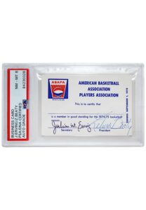 1974-75 ABA Players Association Membership Card Signed By Julius Erving & Zelmo Beaty