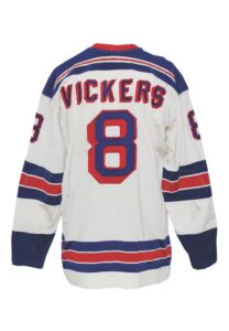 1974-75 Steve Vickers NY Rangers Game-Used Home White Jersey