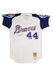 1974 Hank Aaron Atlanta Braves Autographed Replica Home Jersey