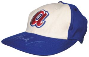 1974 Hank Aaron Atlanta Braves Game-Used and Autographed Cap