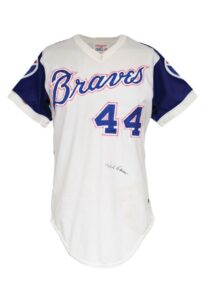 1974 Hank Aaron Atlanta Braves Game-Used & Autographed Home Jersey