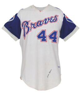 1974 Hank Aaron Atlanta Braves Game-Used & Autographed Home Jersey