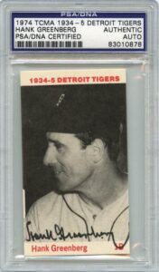 1974 TCMA 1934-5 Hank Greenberg Autographed Card