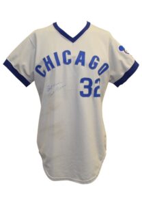 1974 Tom Dettore Chicago Cubs Game-Used Road Jersey Autographed By Milt Papas