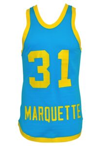 1975-76 Bo Ellis Marquette Warriors “Untucked” Game-Used Blue Jersey