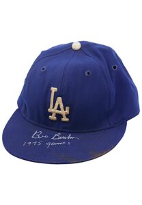 1975 Bill Buckner Los Angeles Dodgers Game-Used & Dual Autographed Cap