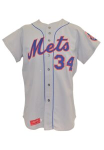 1975 Bob Apodaca New York Mets Game-Used Road Jersey