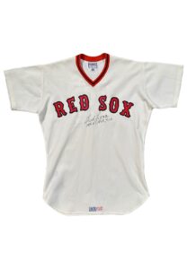 1975 Fred Lynn Boston Red Sox Rookie Playoff Game-Used & Autographed Jersey