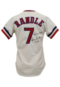 1975 Lenny Randle Texas Rangers Game-Used & Autographed Home Jersey