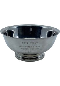 1975 Luis Tiant Boston Red Sox World Series Silver Plated Presentational Bowl