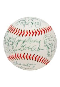 1975 New York Yankees Team Signed Baseball