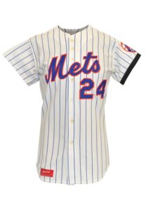 1975 Willie Mays New York Mets Coaches-Worn Home Pinstripe Jersey