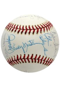 1976 New York Yankees Team-Signed OAL Baseball Including Munson