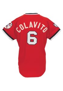 1976 Rocky Colavito Coaches Worn Red Alternate Jersey