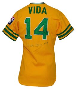 1976 Vida Blue Oakland Athletics Game-Used & Autographed Home Jersey