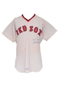 1977 Carlton Fisk Boston Red Sox Game-Used & Autographed Home Jersey