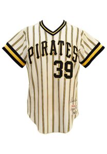 1977 Dave Parker Pittsburgh Pirates Game-Used & Autographed “Bumblebee” Pinstripe Home Jersey