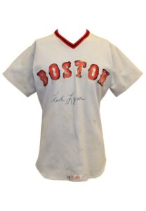 1977 Fred Lynn Boston Red Sox Game-Used & Autographed Road Jersey