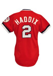 1977 Harvey Haddix Cleveland Indians Coaches Worn Road Jersey