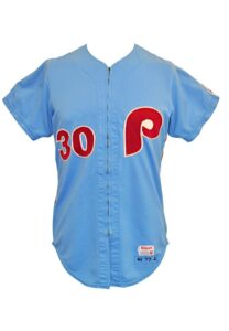 1977 Jim Morrison Philadelphia Phillies Game-Used Light Powder Rookie Road Jersey