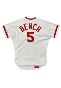 1977 Johnny Bench Cincinnati Reds Game-Used & Signed Home Jersey