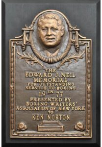 1977 Ken Norton Edward J. Neil Memorial Fighter of the Year Award Plaque