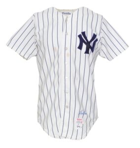 1977 Lou Piniella NY Yankees Game-Used & Autographed World Series Home Jersey