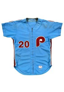 1977 Mike Schmidt Philadelphia Phillies Game-Used Powder Blue Jersey