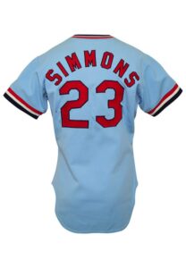 1977 Ted Simmons St. Louis Cardinals Game-Used Powder Blue Jersey