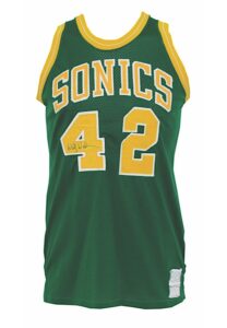 1977 Wally Walker Seattle Supersonics NBA Finals Game-Used & Dual Autographed Road Uniform (2)(JSA • Photo-Matched & Graded 10)