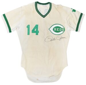 1978 Pete Rose Cincinnati Reds Game-Used & Autographed St. Patrick’s Day Jersey