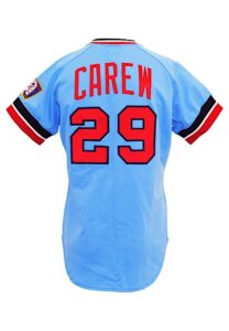 1978 Rod Carew Minnesota Twins Game-Used & Autographed Road Jersey