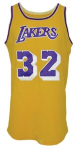 1979-1980 Earvin “Magic” Johnson Rookie Los Angeles Lakers Game-Used Home Jersey