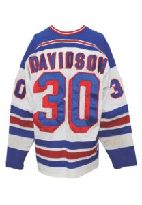 1979-80 John Davidson NY Rangers Game-Used & Autographed Home White Jersey