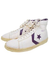 1979-80 Magic Johnson Rookie Los Angeles Lakers Game-Used Sneakers