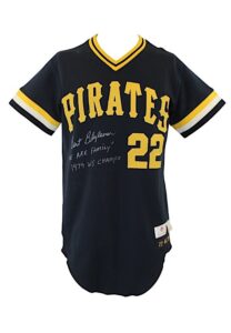 1979 Bert Blyleven Pittsburgh Pirates Game-Used & Autographed Black Alternate Jersey