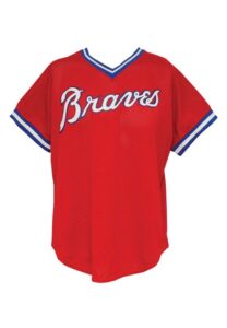 1979 Bo Mclaughlin Atlanta Braves Red Batting Practice Jersey