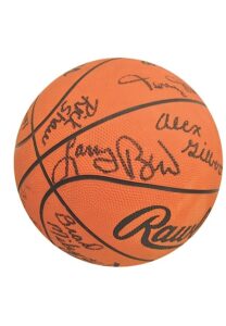 1979 Indiana State Team-Signed NCAA Tournament Basketball Including Larry Bird