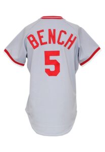 1979 Johnny Bench Cincinnati Reds Game-Used & Autographed Road Jersey