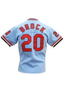 1979 Lou Brock St. Louis Cardinals Game-Used & Autographed Road Uniform