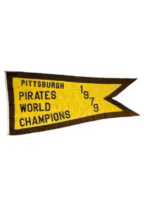 1979 Pittsburgh Pirates World Series Flag Signed By Willie Stargell