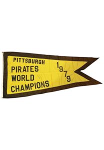 1979 Pittsburgh Pirates World Series Flag Signed By Willie Stargell