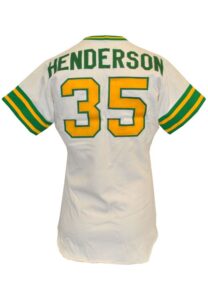 1979 Rickey Henderson Rookie Oakland Athletics Game-Used & Autographed Home Jersey