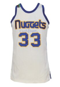 1980-81 David Thompson Denver Nuggets Game-Used & Autographed Home Uniform (2)(Rare Armband)(JSA)