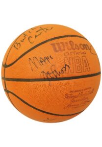 1980-81 Los Angeles Lakers Team-Signed Wilson Basketball