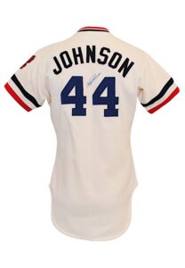 1980 Bob Owchinko/Cliff Johnson Cleveland Indians Game-Used & Autographed Home Jersey