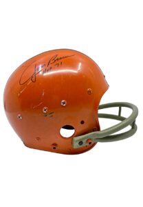 1980 Matt Bahn Cleveland Browns Game-Used Helmet Autographed By Jim Brown