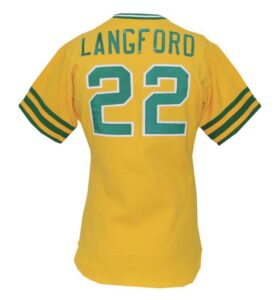 1980 Rick Langford Oakland A’s Game-Used Alternate Jersey