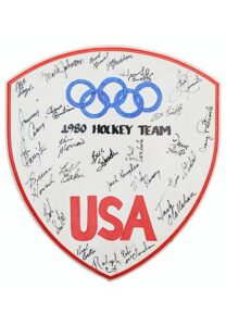 1980 Team USA “Miracle On Ice” Olympic Hockey Team-Signed Plaque Including Herb Brooks