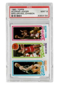 1980 Topps Scoring Leaders Bird, Erving, Johnson